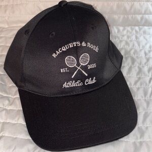 Racquets & Rosé Black Athletic Club Hat